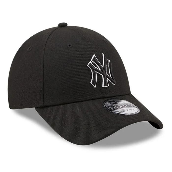 Casquette - NEW ERA - POP OUTLINE FORTY - Visière incurvée - Noir - Logo NEW YORK YANKEES
