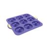 Food-Grade Silicone Silicone Donut Pan Non-Stick Surface Built-In Center Posts Baking Tray Dual Side Handles Easy Release
