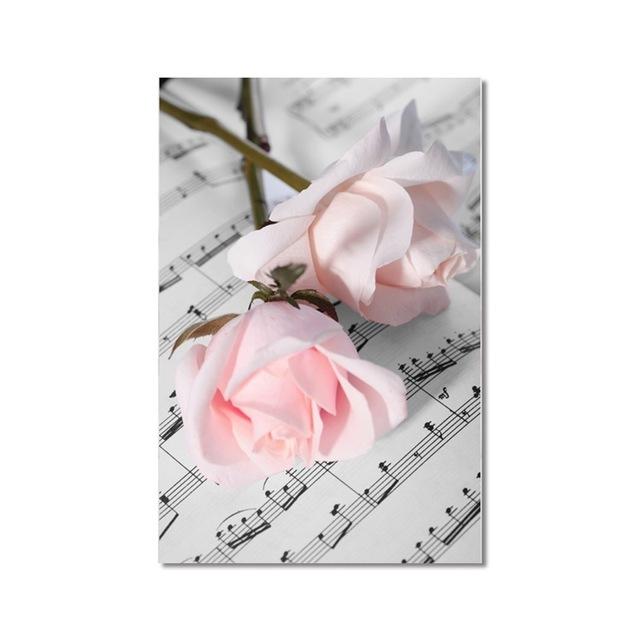 

Литературный постер с цветами, романтическая розовая роза на персонале, печать на холсте, живопись, настенная живопись для гостиной, спальни, домашний декор 21*30cm