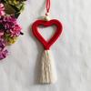 1Set Ornament Party Decoration Hanging DIY With Wood Beads Heart Jute Rope Tassel Craft Christmas Tree Heart Shape