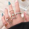 Stylish Geometric Exquisite Ring Women'S Jelly Diamond Joint Combination Ring Set