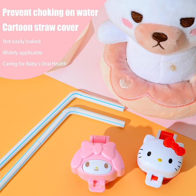 Cartoon Straw Bottle Caps Mineral Milk Drink Plastic Bottle Cap Replacement Toys