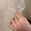 Irregular Texture Pink Diamond Love Ring Female Ins Wind Senior Sense Niche Personality Sweet Lava Texture Opening Casual Dainty Minimalist Ring