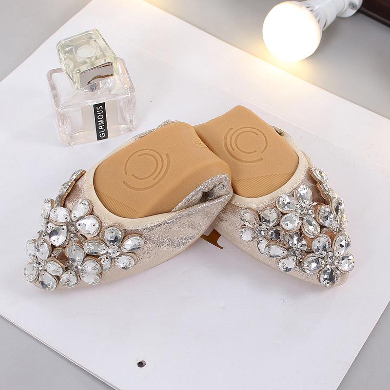 Pointed Toe Rhinestone Mary Jane Flats - Women's Autumn Soft Sole, Sizes 41-43