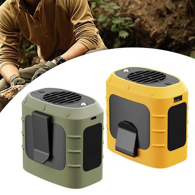 Portable Waist Fan Adjustable Wind Speed Mini Fan with Light Neck Hanging Fan Cooling Fan for Car Outdoor Travel Camping Bedroom