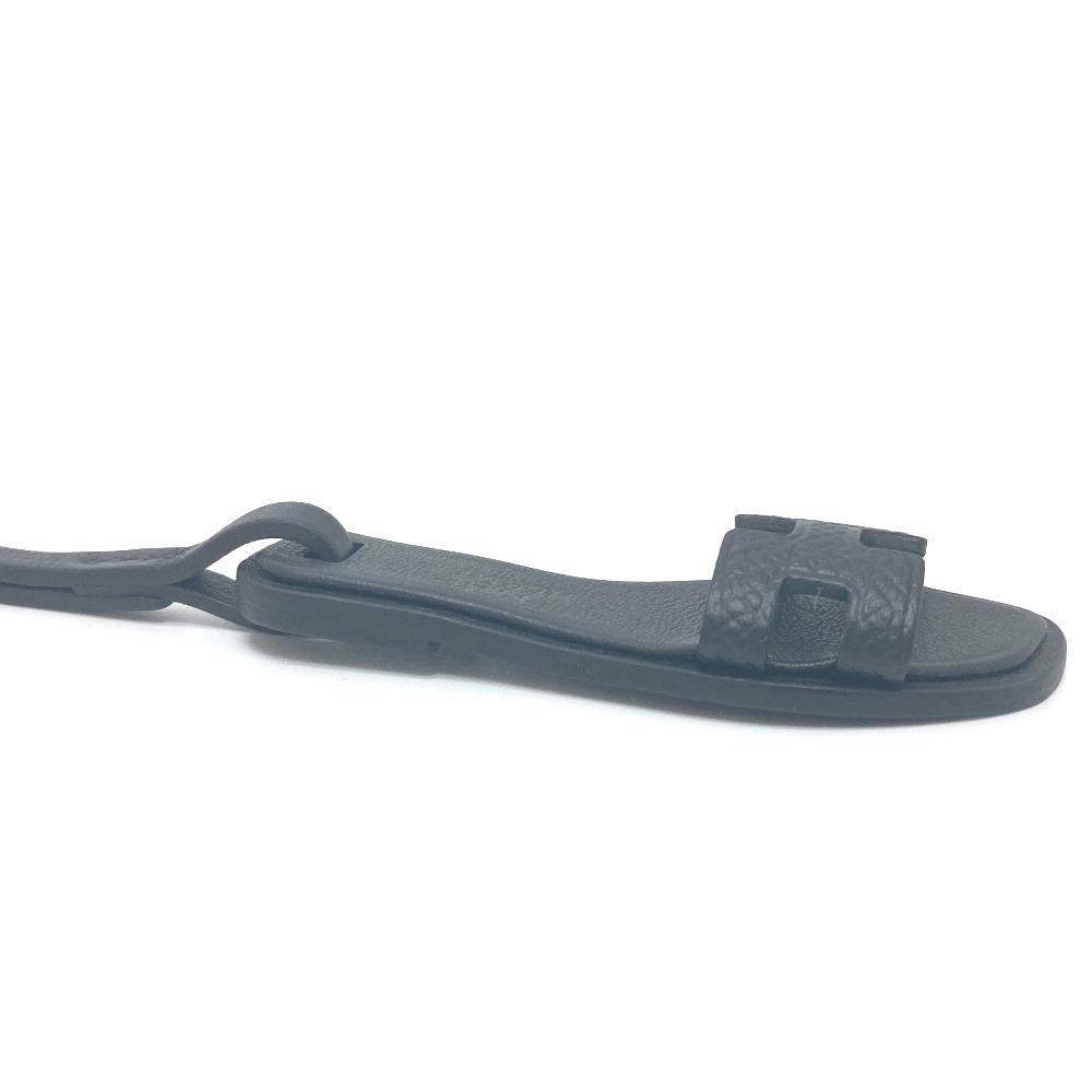 HERMES Sandals Oran Nano Thor Black Key Holder Monochrome Bag Charm Unused