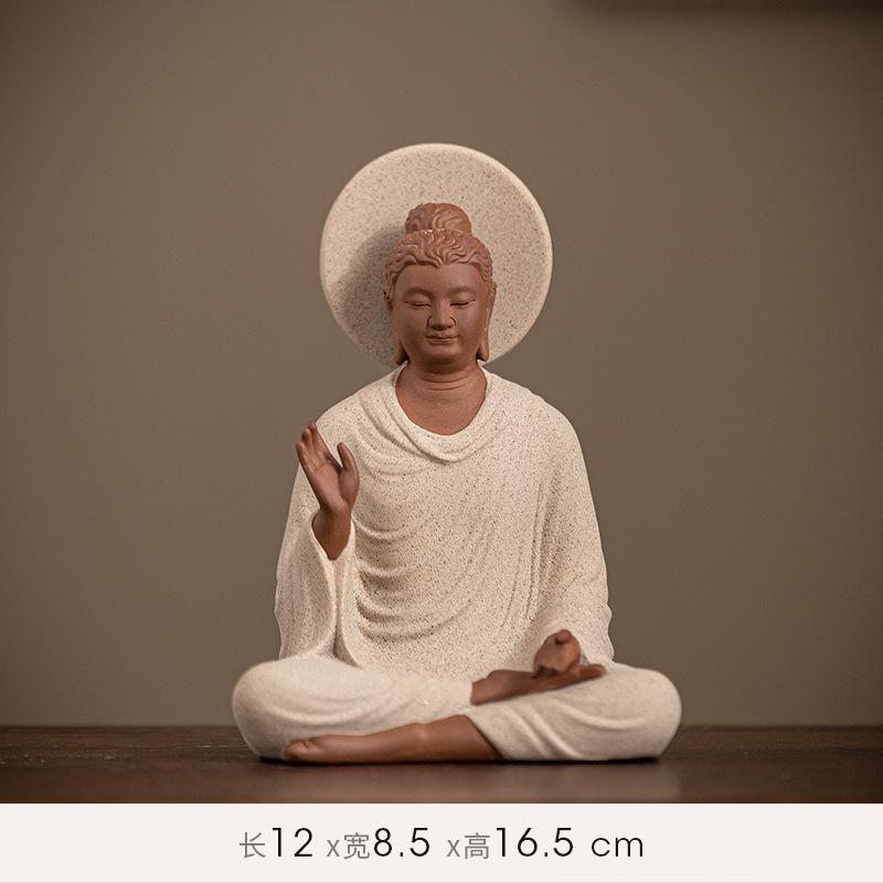 Buddha Statue Tathagata Buddha Figure Sakyamuni Large Buddha Statue Ceramic Lamp Circle Customized For Incense Porch Home Decor