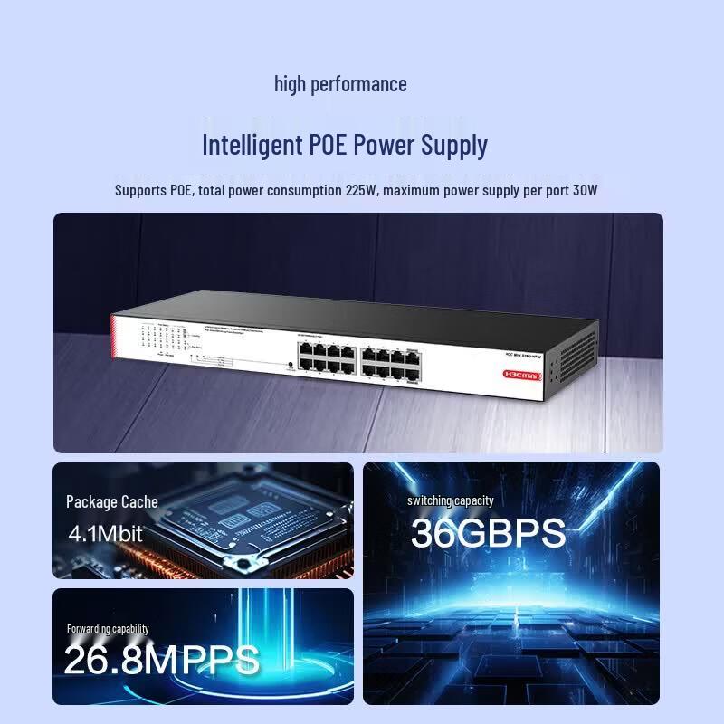 H3C S16G-HP-U 16-Port Gigabit Unmanaged PoE Switch