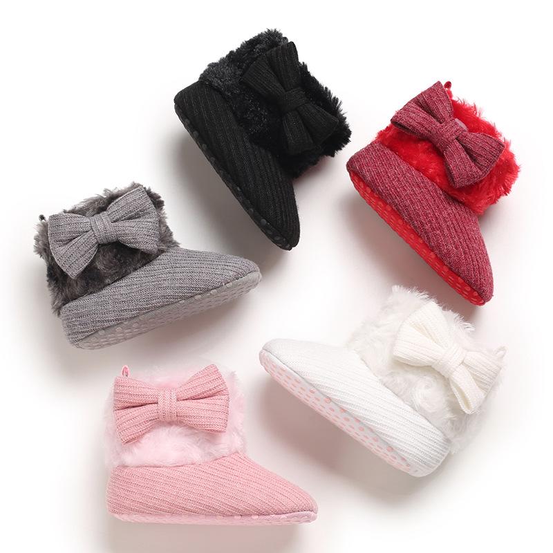 Baby Girls' Cotton Snow Boots: Soft Sole, Plus Velvet, Warm Shoes for 0-1 Year Olds
