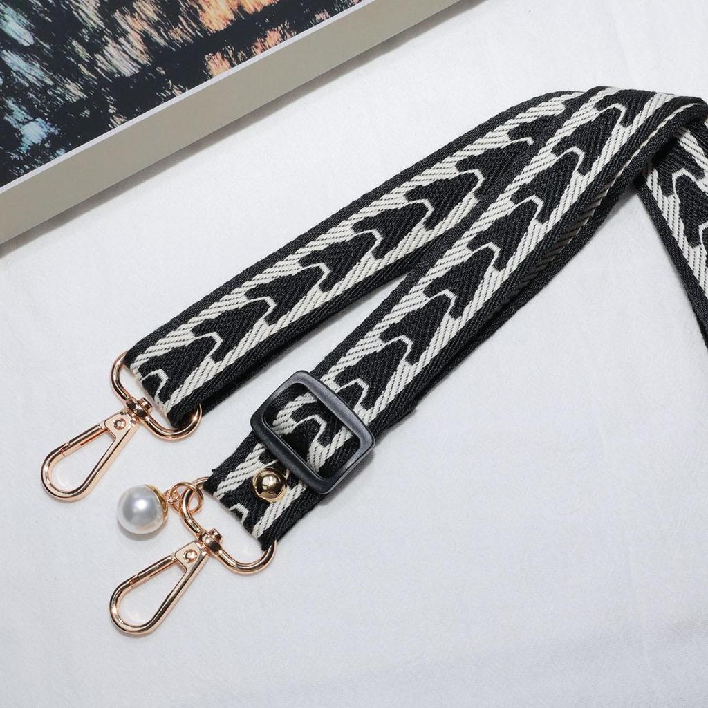 İnci Detaylı Retro Ok Ayarlanabilir Geniş Omuz Askısı - Modaya Uygun ve Çok Yönlü Çanta Aksesuarı