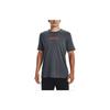 Under Armour Back Print Crew Neck Outdoor Sports Short Sleeve T-Shirt Men Tops Gray 1377559-012
