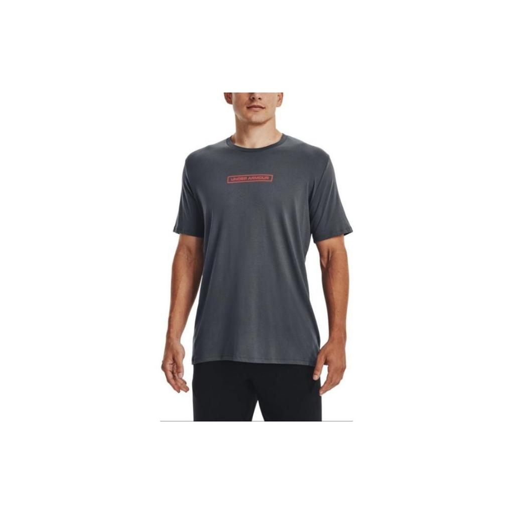 Under Armour Back Print Crew Neck Outdoor Sports Short Sleeve T-Shirt Men Tops Gray 1377559-012