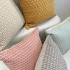 Bohemian Style Cotton Linen Throw Pillow Cushion - Minimalist Solid Color Sofa Cushion for Living Room, Bed Decor 18x18 Inch