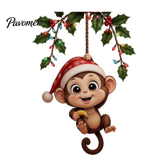 Creative Wall Ornaments Cute Hanging Monkey Switch Sticker for Christmas/Halloween Decor, Self-Adhesive Light Sticker, Removable PVC Halloween Socket