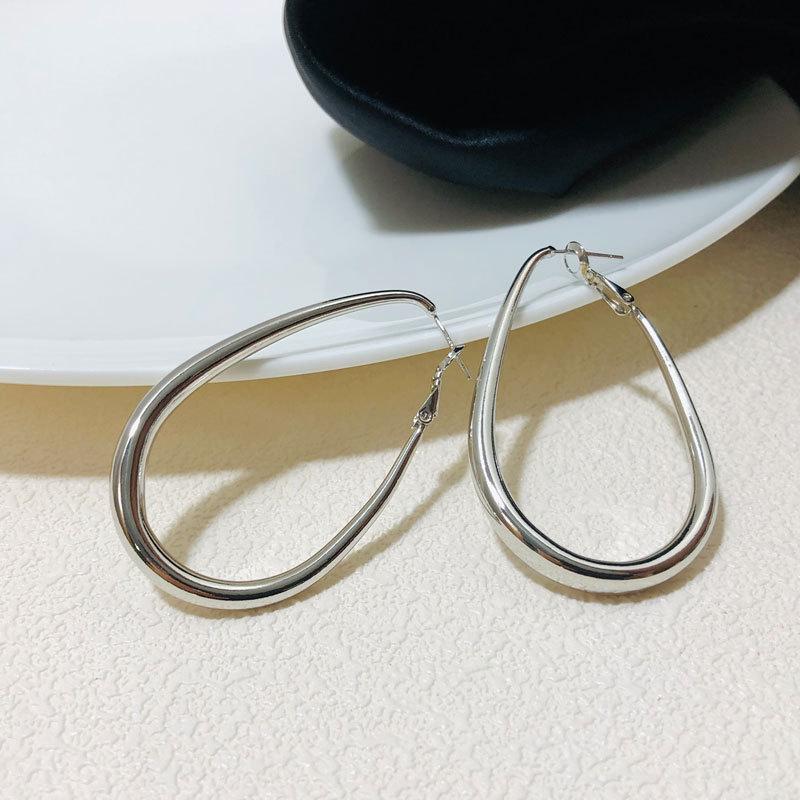 Geometric Big Metal Earrings For Women Jewelry Gift Irregular Circle Oval Earrings Femme Cold Fashion Korean Women'S Earrings