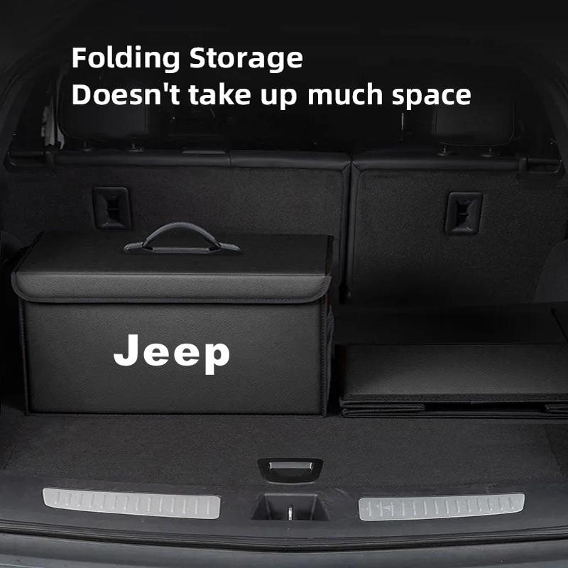 Car Trunk Organizer Box Leather Folding Storage Bag For Jeep Grand Cherokee Wrangler JK Gladiator Compass Renegade Wagoneer Aven