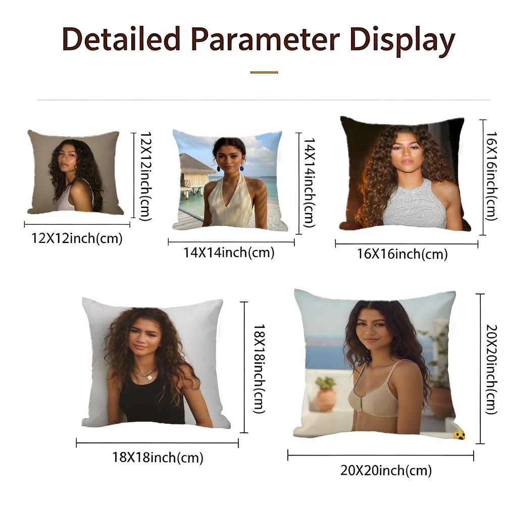 Movie Zendaya Cushion Cover Cushion Cover Set 4Pcs 50X50 45X45 40X40 Pillowcase Decorative Sofa Home Decor