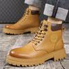 Herren Retro High-Top Plus Samt Martin Stiefel - Britischer Stil, 2024 Herbst/Winter Freizeit-Arbeitsstiefel