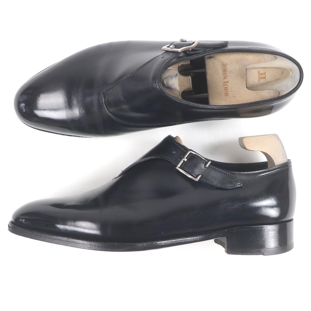 John Lobb Dress Shoes COAST Prestige Line Side Monk 7000 Last Black Leather Mens Used