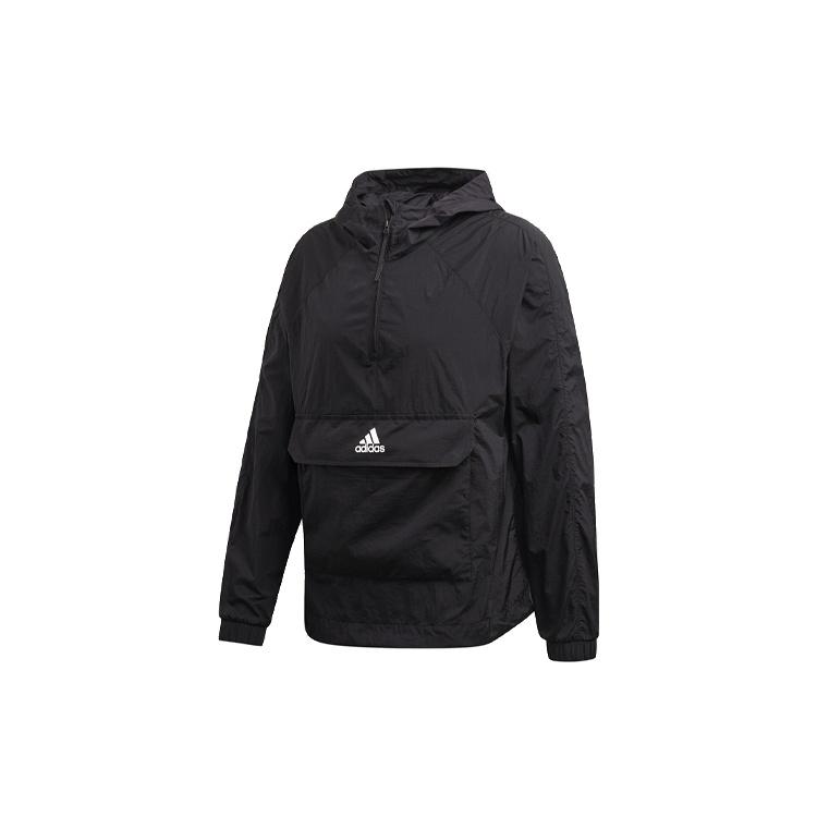 adidas Logo Casual Sports Hooded Jacket Black Men s FI0620 XXL