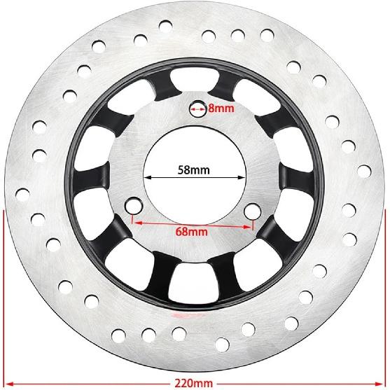 220MM-58MM 3 Holes Motorcycle Brake Disc Rotor Compatible With ATV Spare Parts Electric