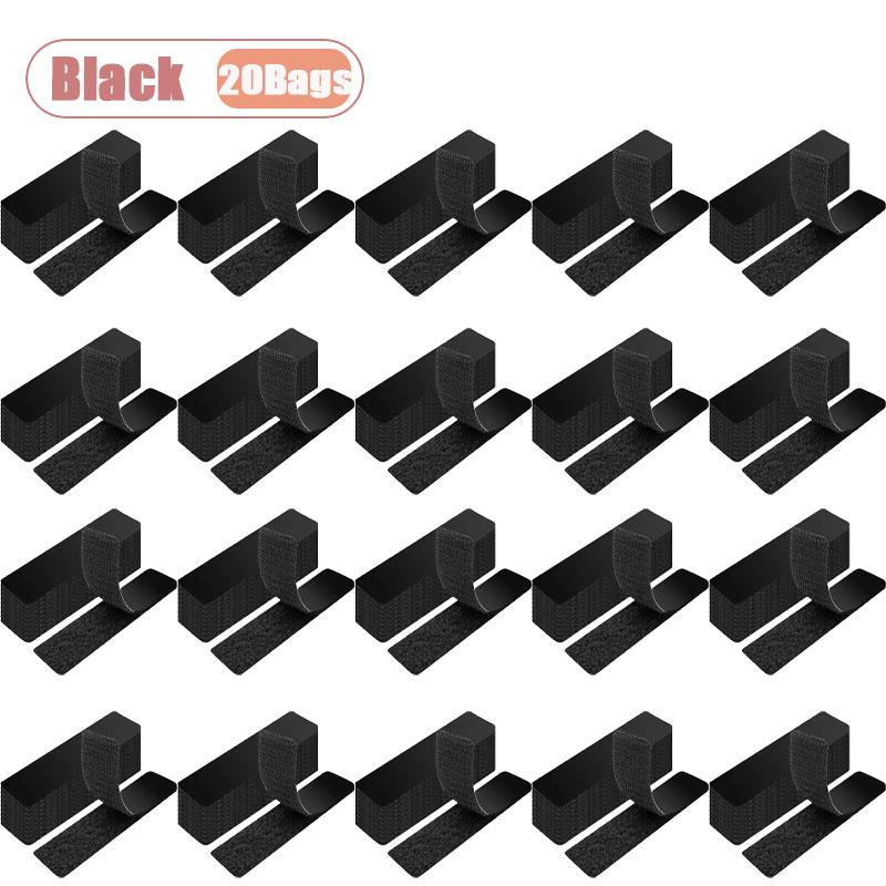 1-200Bags No Residue Double Sided Adhesive Hook and Loop Tape for Sofa Carpet Screen Stickers Pre Cut Rounded Corner Magic Tape