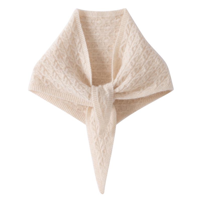 2025 New Cashmere Knit Triangle Shawl Scarf Outerwear 110/30