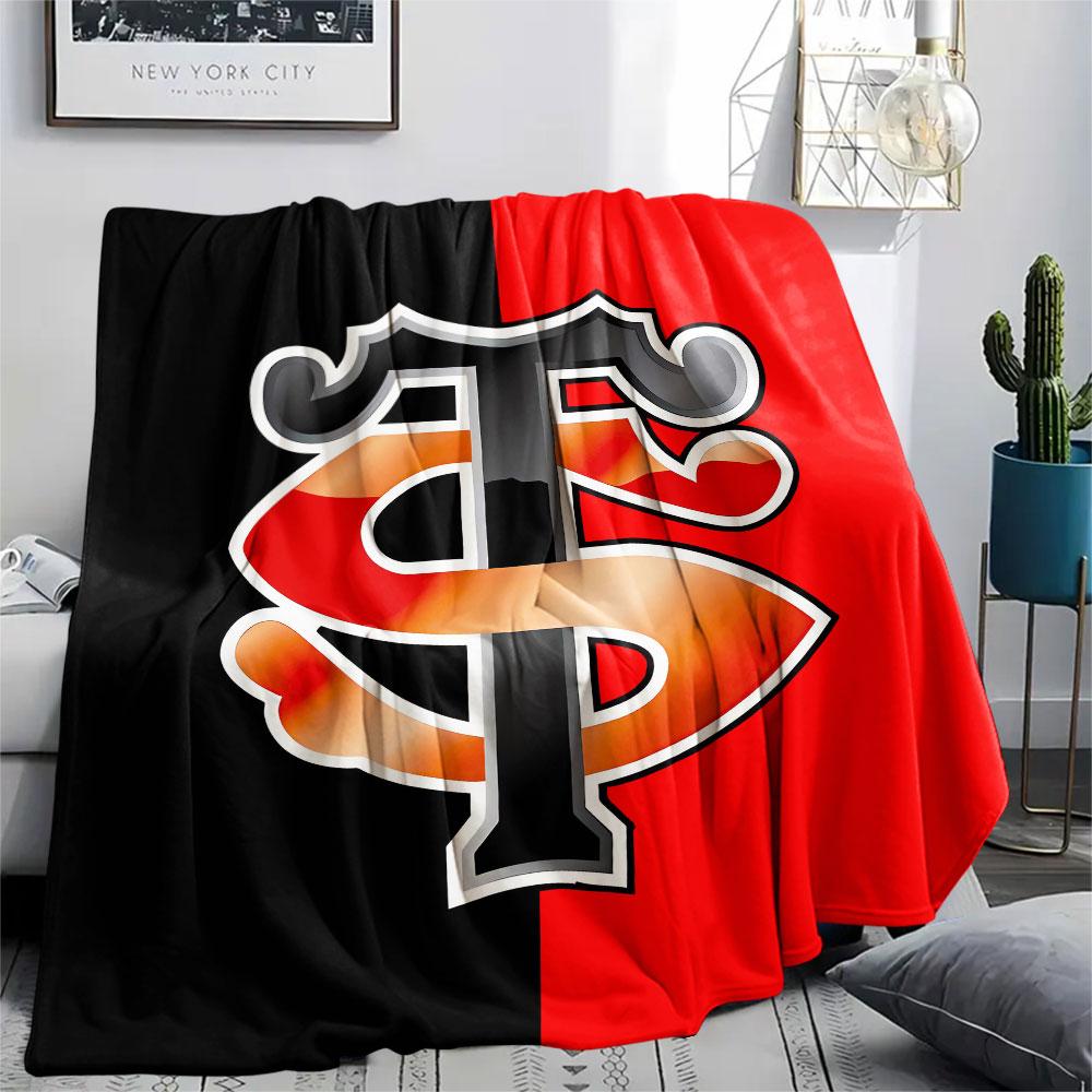 1PC Stade Toulousain Patterned Flannel Blanket Suitable For All Seasons for Home Decor Warmth and Comfort Gifts Holiday Present