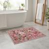 Tappeto d'ingresso floreale, Zerbino colorato con fiori retrò, Tappeto lavabile antiscivolo per porta d'ingresso, soggiorno, camera da letto, bagno