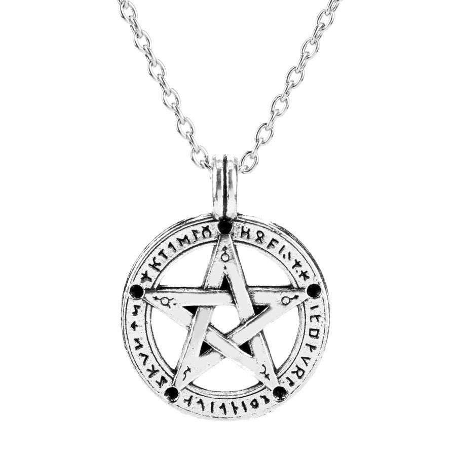 Pendant Ankh Supernatural Necklace With Alloy Material And Snake Chain For Gift And Cosplay Use
