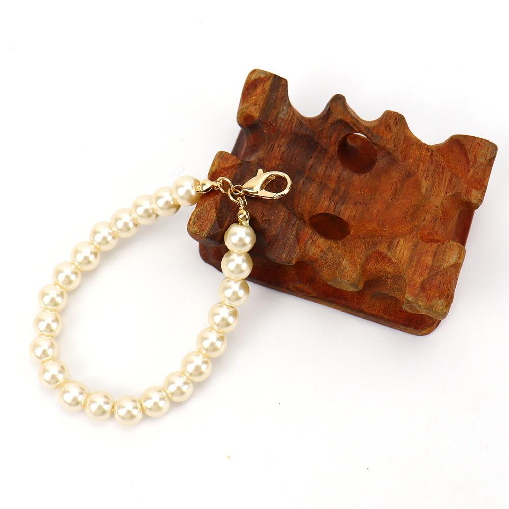 Diy Imitation Pearl Short Url Bag Hairball Mobile Phone Case Keychain And Other Accessories Pendant G66