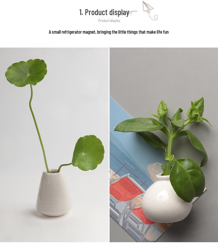 Ceramic Vase 3D Refrigerator Magnet - Creative Magnetic Sticker for Decor