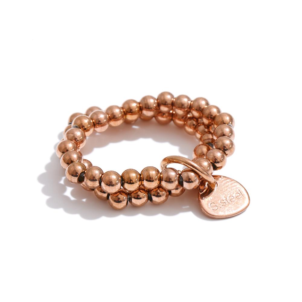 Yhpup Handmade Beads Jewelry Stainless Steel Elasticity Bracelet Bangle Ring Waterproof Fashion Summer Popular Jewelry Wholesale