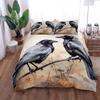 Floral Garden Gothic Raven Duvet Cover Set King Queen Double Full Twin Single Size Bed Linen Set