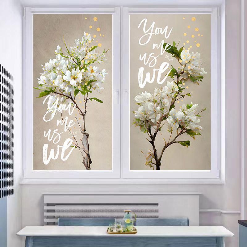 Translucent Opaque Window Film - Privacy Sticker for Bedroom, Balcony, Living Room, Sliding Door, and Bathroom.
