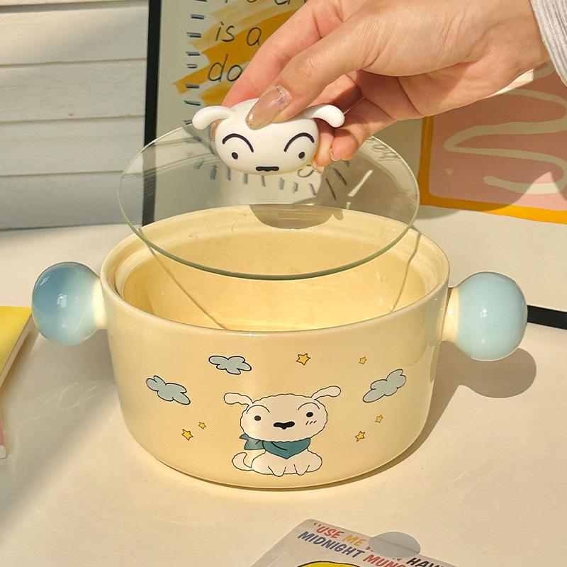 High-value Cute Instant Noodle Bowl with Cover, Student Dormitory Rice Bowl, Household Large-capacity Snail Powder Bowl