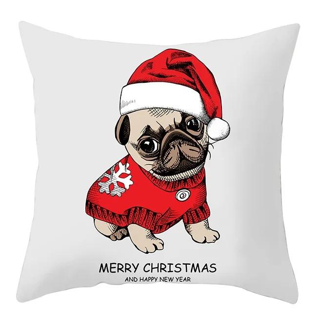 Büro Sitzkissenbezug Weihnachten Hund Schneemann Cartoon Muster Mode Kissen Weihnachtshülle Luxuriöse Heimdekoration