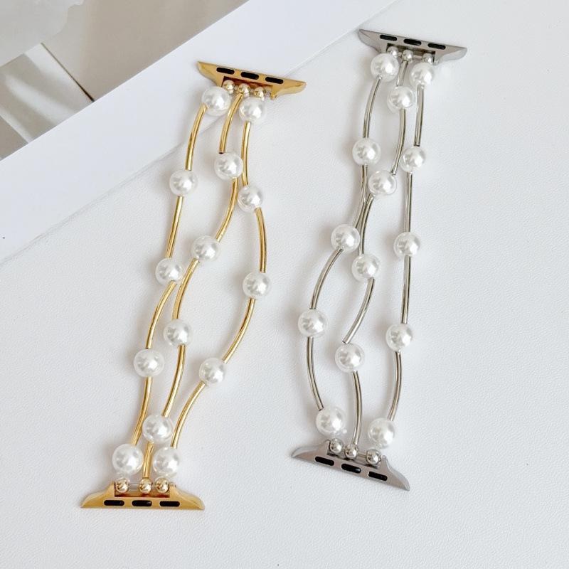 Compatible Wave Beaded Watch Strap for Huawei GT6, Xiaomi 9 Pro, Apple Watch 11 & iWatch Models