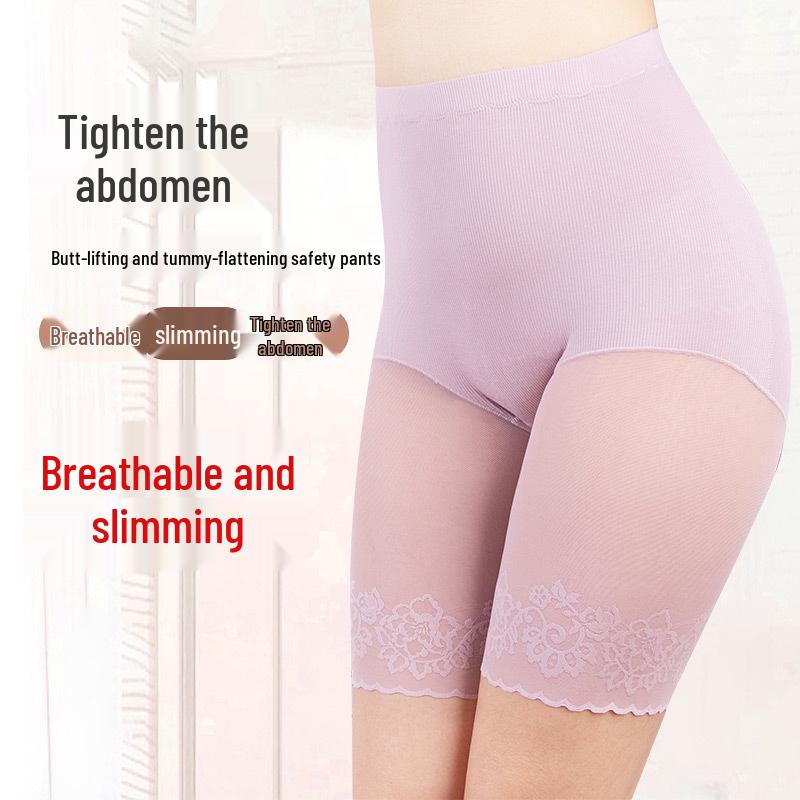 Plus Size Safety Cotton Lace High-Waist Shorts - Yina Ting