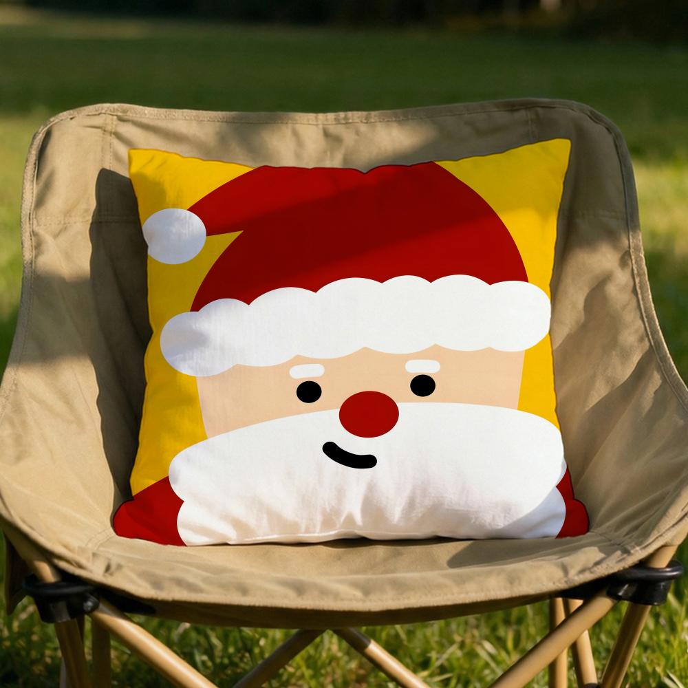 Christmas Illustrations Cushion Cover Soft Reversible Durable Pillow Cover MultiScene Use for Home Car Daily Comfort