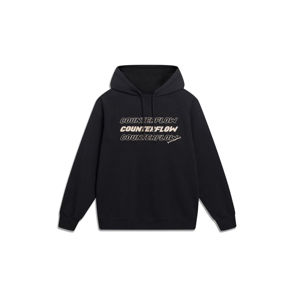 Li-Ning CF Trace Series Fashion Sports Embroidered Logo Hoodie Unisex Tops Black AWDT531-2