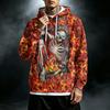 Men's Loose Fit Casual Printed Hoodie with Pocket and Drawstring