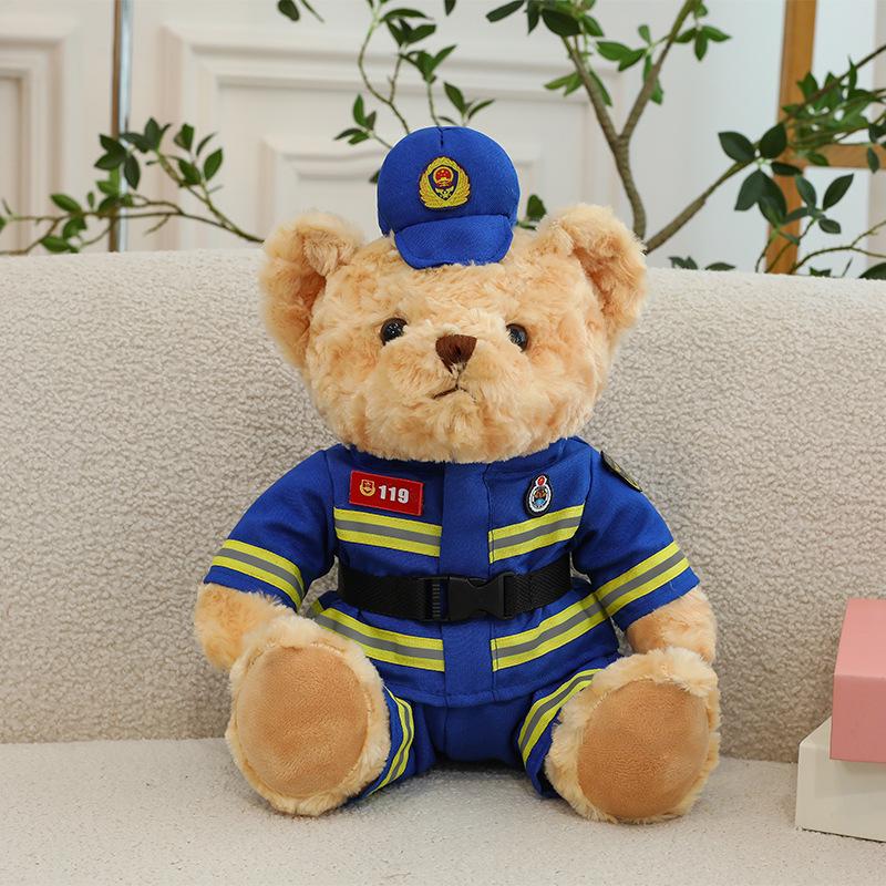 

Cartoon Police & Firefighter Bear Plush Toys - Creative Cultural Gift & Doll 25cm 240g