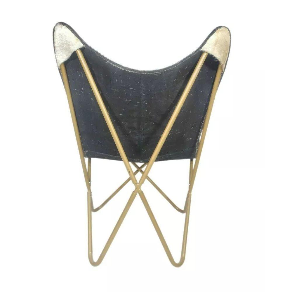 Scaun pliant fluture din piele de vacă vintage nou, cu scaun extensibil, fotoliu relaxant, tip fluture