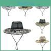 Sun Hat Fisherman Protection Large Brim Mesh Cap Outdoor Breathable
