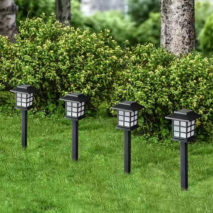 Set aus 5 Solar-Außenlandschaftsleuchten für Hof-Ambiente