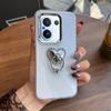 Luxury Bling Rhinestone Heart Ring Bracket Clear Phone Case for Vivo V60 Stand Cover