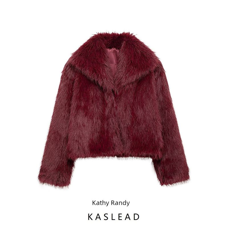 Kaslead New Arrival Women's Clothing Fashion Style Stylish Simple and Versatile Loose Temperament Furry Coat