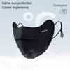Summer Ice Silk Uv Protection Face Mask For Men, Outdoor Sun Shield Face Cover With Eye Corner Guard