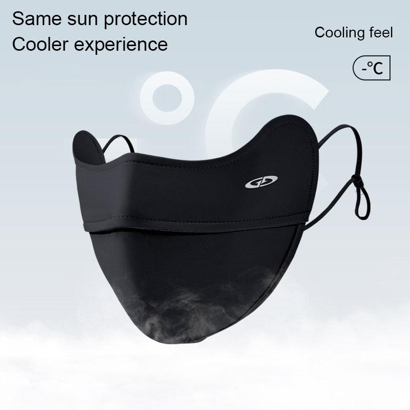 Summer Ice Silk Uv Protection Face Mask For Men, Outdoor Sun Shield Face Cover With Eye Corner Guard